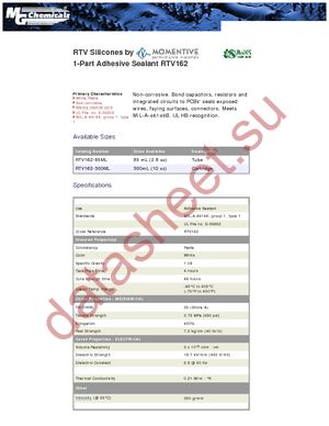 RTV162-300ML datasheet  